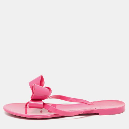 Valentino Pink Rubber Bow Slide Flats Size 40 - Valentino - Modalova