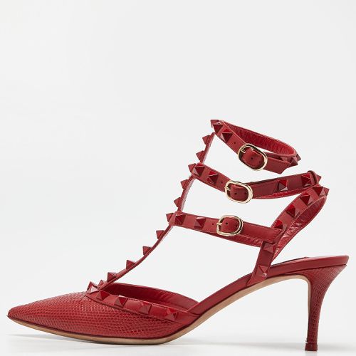 Valentino Red Karung Leather Rockstud Pumps Size 38.5 - Valentino - Modalova