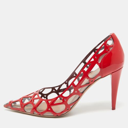 Valentino Red/Transparent Patent and PVC Pointed Toe Pumps Size 37.5 - Valentino - Modalova