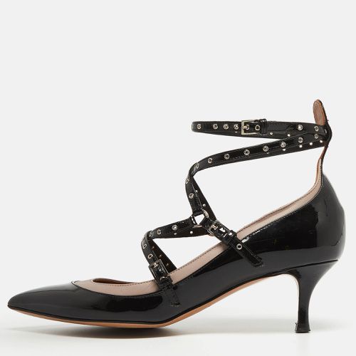 Valentino Black/Dusty Pink Patent and Leather Love Latch Pumps Size 37 - Valentino - Modalova