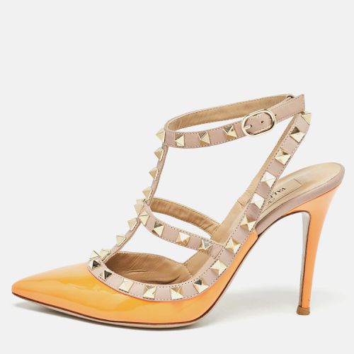 Valentino Orange Patent and Leather Rockstud Pumps Size 36.5 - Valentino - Modalova