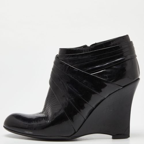 Valentino Black Patent Leather Wedge Ankle Boots Size 37 - Valentino - Modalova