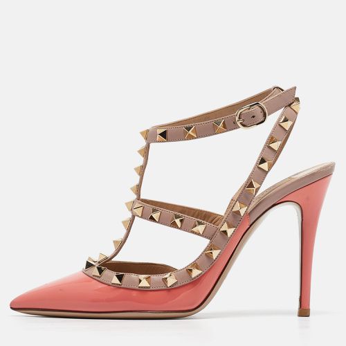 Valentino Pink Patent and Leather Rockstud Cage Pumps Size 36 - Valentino - Modalova