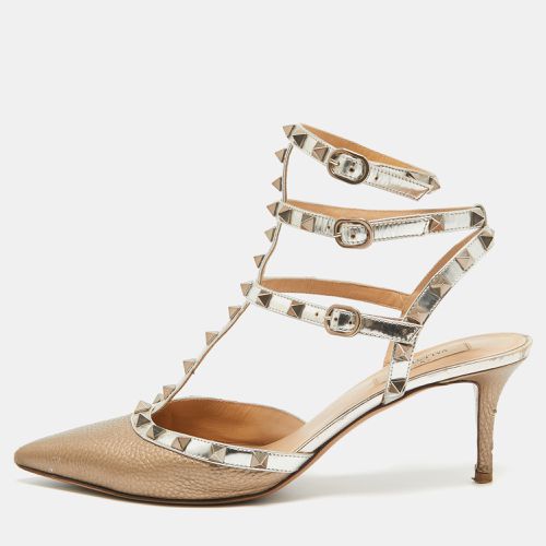 Valentino Metallic Gold Leather Rockstud Sandals Size 41 - Valentino - Modalova