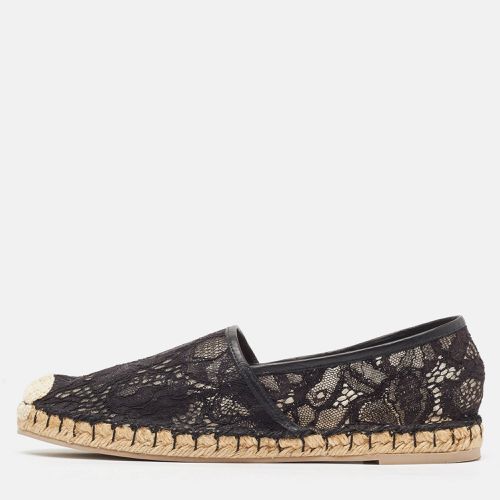 Valentino Black Lace and Mesh Espadrille Flats Size 40 - Valentino - Modalova