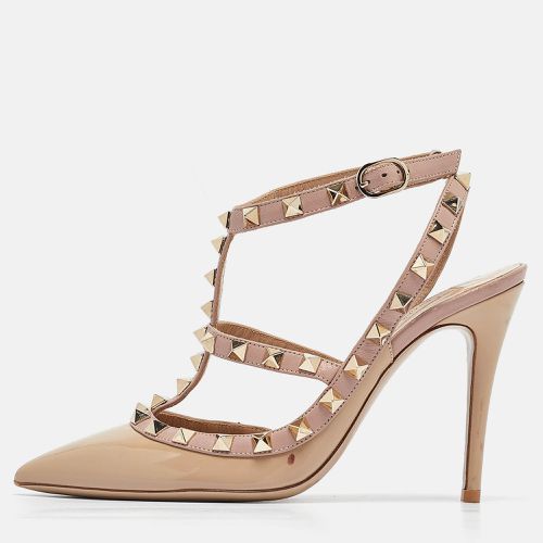 Dusty Pink Patent and Leather Rockstud Ankle Strap Pumps Size 35.5 - Valentino - Modalova