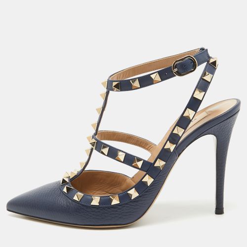 Valentino Navy Blue Leather Rockstud Pumps Size 38 - Valentino - Modalova