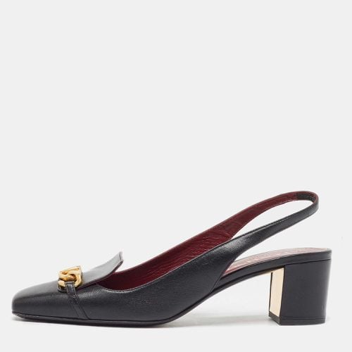 Valentino Black Leather Vlogo Chain Slingback Pumps Size 37 - Valentino - Modalova