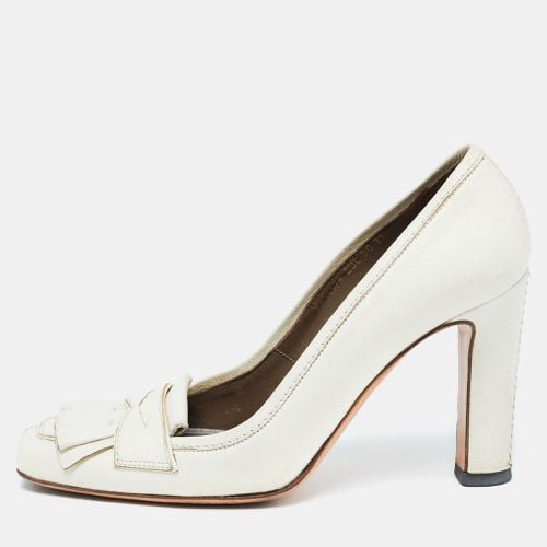 Valentino White Leather Loafers Pumps Size 37 - Valentino - Modalova