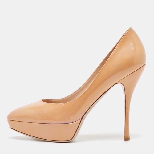 Valentino Beige Patent Leather Platform Pumps Size 38 - Valentino - Modalova