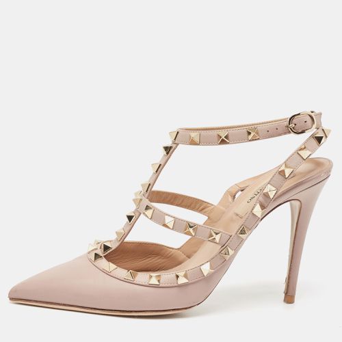 Valentino Dusty Pink Leather Rockstud Ankle Strap Pumps Size 38 - Valentino - Modalova