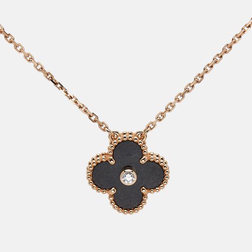 Van Cleef & Arpels Vintage Alhambra 2023 Holiday Limited Obsidian Diamond 18k Rose Gold Necklace - Van Cleef & Arpels - Modalova