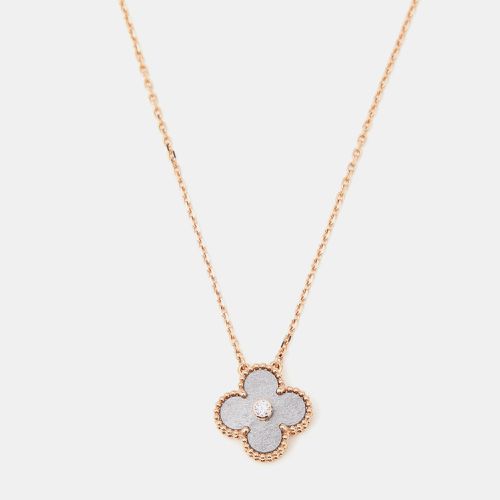 Van Cleef & Arpels Vintage Alhambra 2023 Holiday Limited Obsidian Diamond 18k Rose Gold Necklace - Van Cleef & Arpels - Modalova