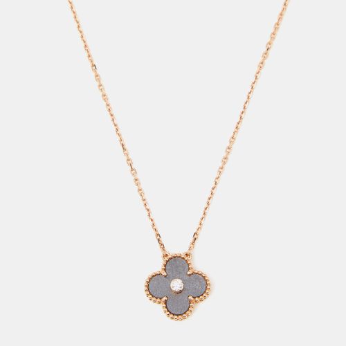 Van Cleef & Arpels Vintage Alhambra Obsidian DIamond 18k Rose Gold 2023 Holiday Necklace - Van Cleef & Arpels - Modalova