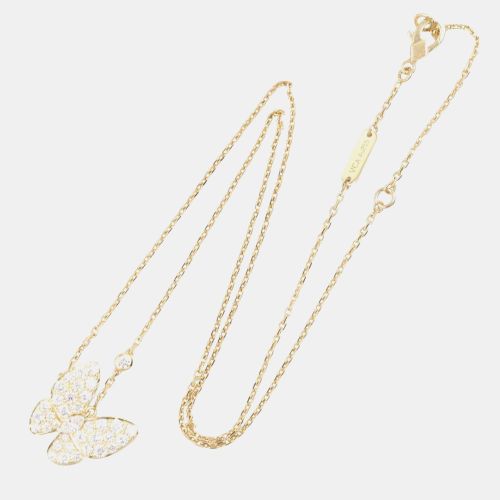 Two Butterfly 18k Gold Diamond Necklace - Van Cleef & Arpels - Modalova