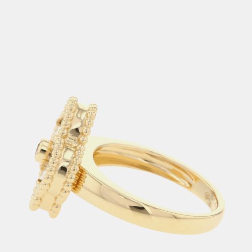 Vintage Alhambra 18K Gold Carnelian, Diamond Ring EU 49 - Van Cleef & Arpels - Modalova