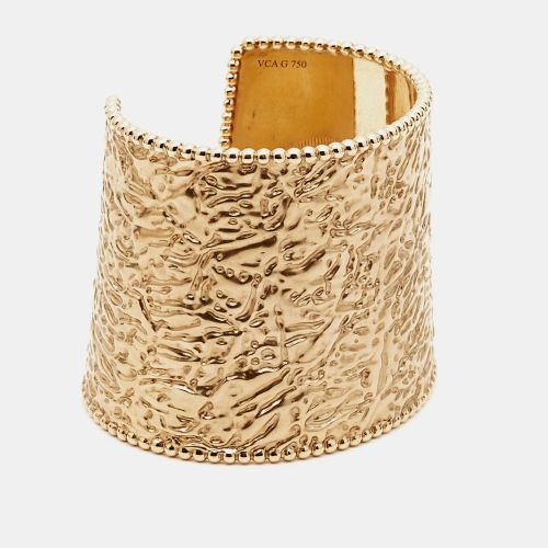 Perlée Hammered 18k Rose Open Cuff Bracelet - Van Cleef & Arpels - Modalova