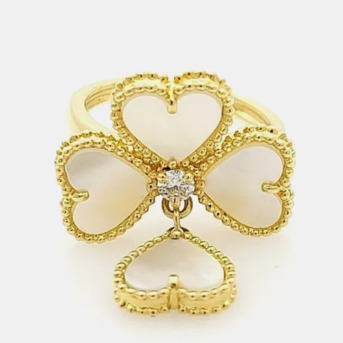 Sweet Alhambra MOP Diamond 18k Yellow Gold Ring - Van Cleef & Arpels - Modalova