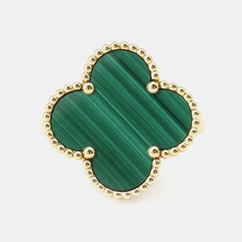 Van Cleef & Arpels 18K Yellow Gold and Malachite Magic Alhambra Ring EU 61 - Van Cleef & Arpels - Modalova