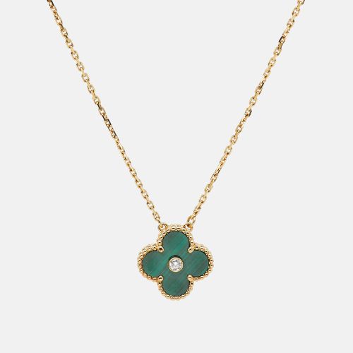 Van Cleef & Arpels Vintage Alhambra 2013 Holiday Limited Edition Malachite Diamond 18k Yellow Gold Necklace - Van Cleef & Arpels - Modalova