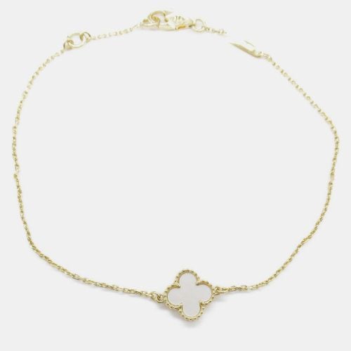 Van Cleef & Arpels 18K Yellow Gold Sweet Alhambra White Mother of Pearl Bracelet - Van Cleef & Arpels - Modalova