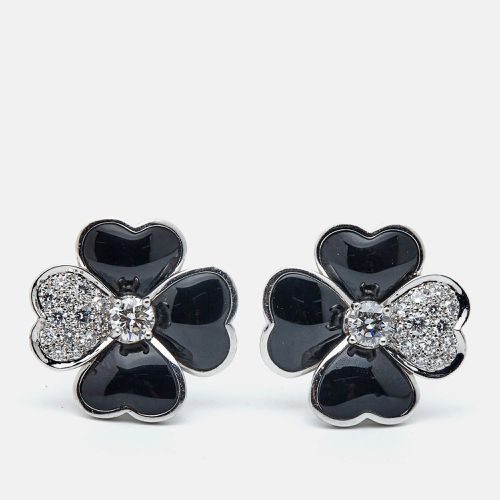 Cosmos Onyx Diamonds 18k Gold Medium Model Earrings - Van Cleef & Arpels - Modalova