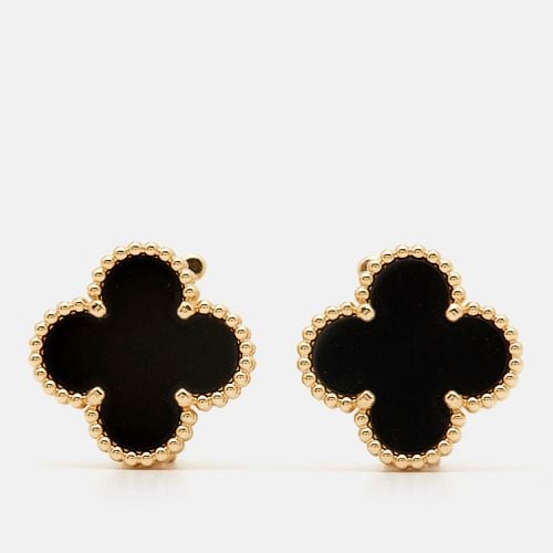 Vintage Alhambra Onyx 18k Gold Earrings - Van Cleef & Arpels - Modalova