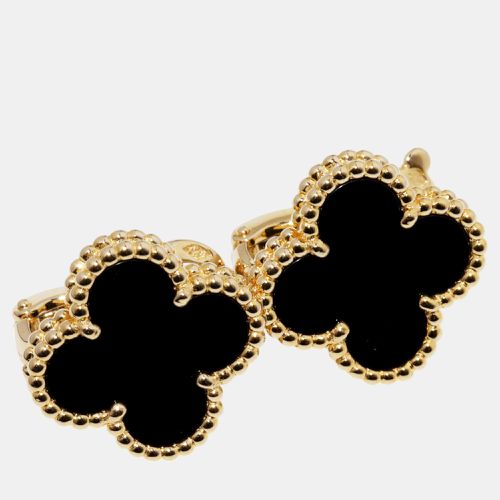 Van Cleef & Arpels 18K Yellow Gold Onyx Vintage Alhambra Earrings - Van Cleef & Arpels - Modalova