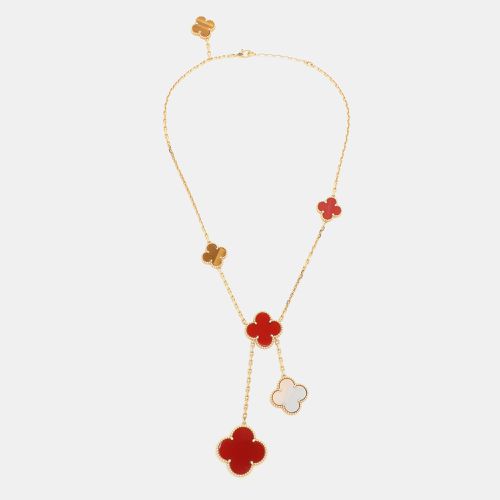 Magic Alhambra 6 Motif Carnelian Tiger's Eye 18K Gold Pendant Necklace - Van Cleef & Arpels - Modalova