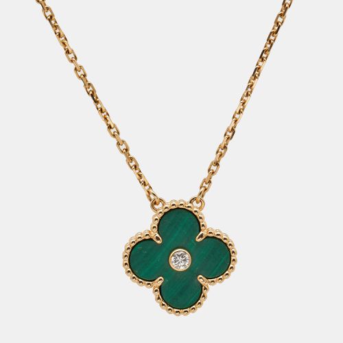 Van Cleef & Arpels Vintage Alhambra 2013 Holiday Limited Edition Malachite Diamond 18k Yellow Gold Necklace - Van Cleef & Arpels - Modalova