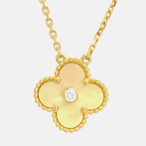 Van Cleef & Arpels 18K Yellow Gold and Diamond Vintage Alhambra Pendant Necklace - Van Cleef & Arpels - Modalova