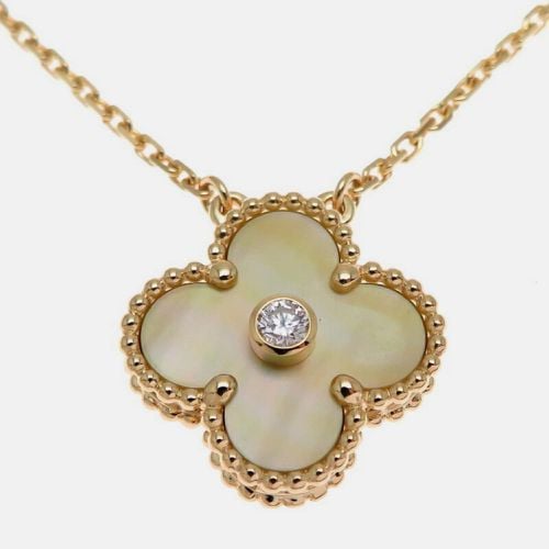 Van Cleef & Arpels 18K Yellow Gold and Diamond Vintage Alhambra Pendant Necklace - Van Cleef & Arpels - Modalova