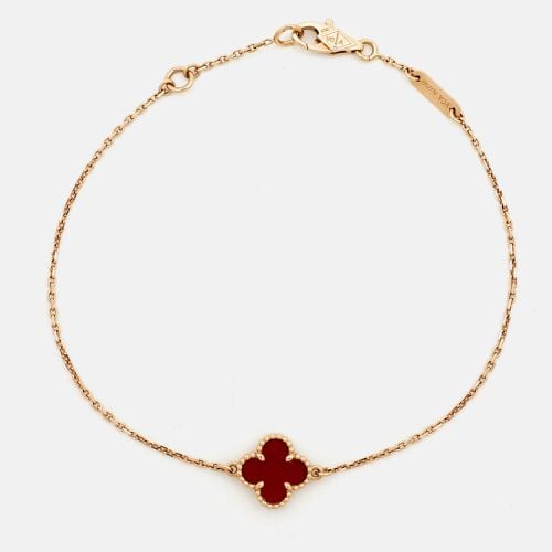 Van Cleef & Arpels Sweet Alhambra Carnelian 18k Rose Gold Bracelet - Van Cleef & Arpels - Modalova