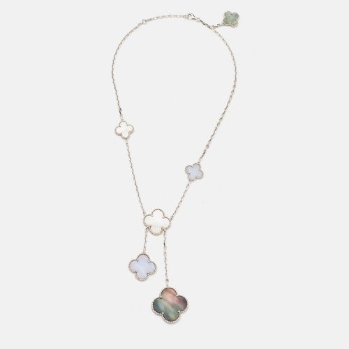 Van Cleef & Arpels Magic Alhambra Mother of Pearl Chalcedony 18k White Gold Necklace - Van Cleef & Arpels - Modalova