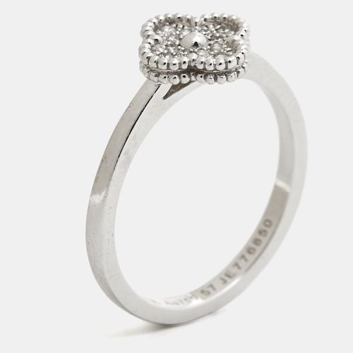 Van Cleef & Arpels Sweet Alhambra Diamond 18k White Gold Ring Size 57 - Van Cleef & Arpels - Modalova