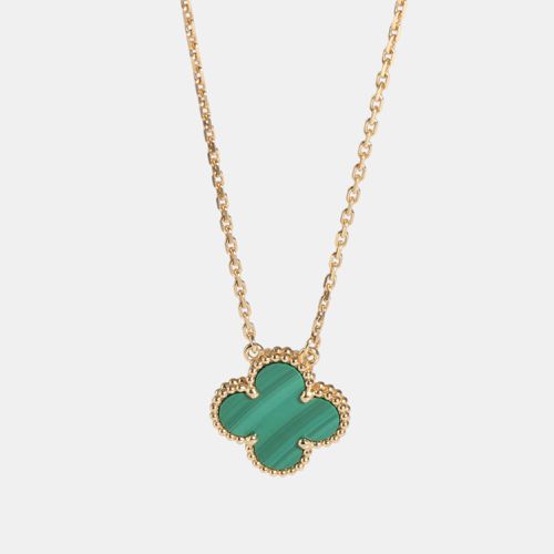 Van Cleef & Arpels 18K Yellow Gold and Malachite Vintage Alhambra Pendant Necklace - Van Cleef & Arpels - Modalova