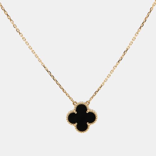 Van Cleef & Arpels Vintage Alhambra Onyx 18k Yellow Gold Necklace - Van Cleef & Arpels - Modalova