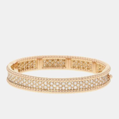 Van Cleef & Arpels 18K Pink Gold 3 Rows Small Model Perlee Diamond Bracelet - Van Cleef & Arpels - Modalova