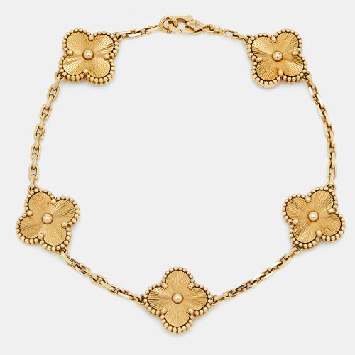 Vintage Alhambra Gulloiche 18k Gold 5 Motif Bracelet - Van Cleef & Arpels - Modalova
