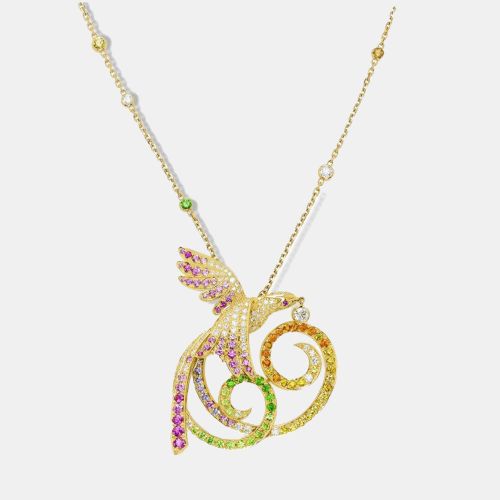 K Gold Oiseaux de Paradis Multicolor Diamond Pendant Necklace - Van Cleef & Arpels - Modalova