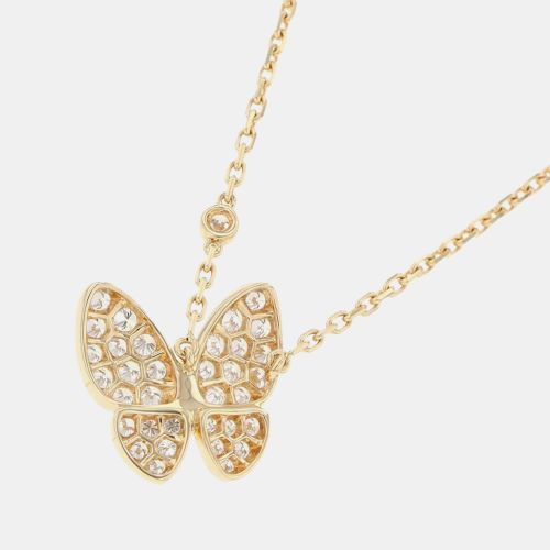 Van Cleef & Arpels 18K Yellow Gold and Diamond Two Butterfly Pendant Necklace - Van Cleef & Arpels - Modalova