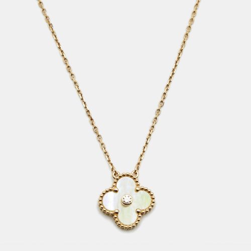 Vintage Alhambra Mother of Pearl Diamond 18k Gold 2018 Holiday Necklace - Van Cleef & Arpels - Modalova