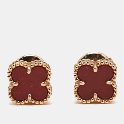 Sweet Alhambra Carnelian 18k Rose Stud Earrings - Van Cleef & Arpels - Modalova