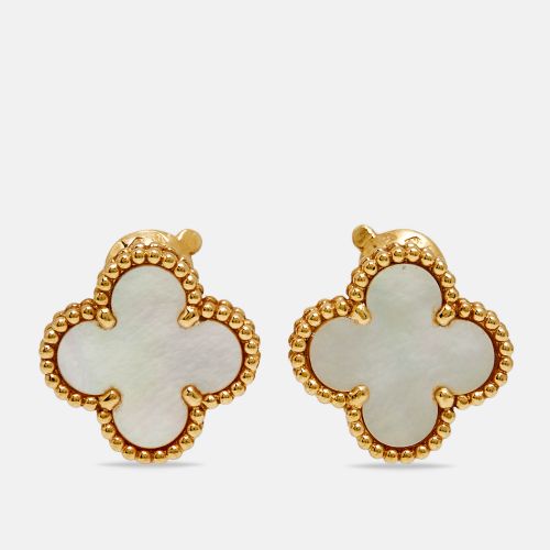 Van Cleef & Arpels Vintage Alhambra Mother of Pearl 18k Yellow Gold Earrings - Van Cleef & Arpels - Modalova