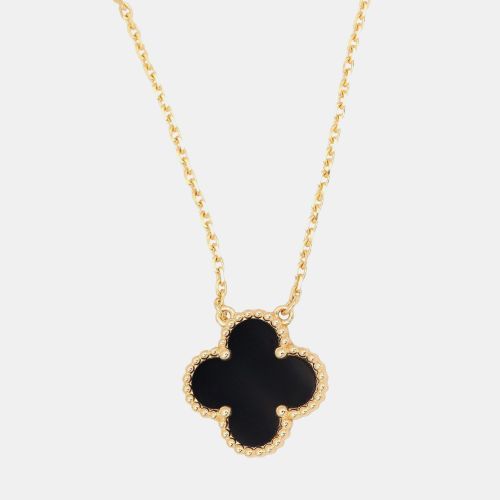 Van Cleef & Arpels Vintage Alhambra Onyx 18K Yellow Gold Necklace - Van Cleef & Arpels - Modalova