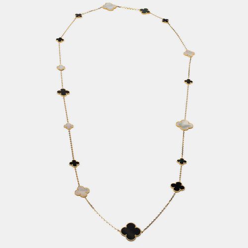 Van Cleef & Arpels Magic Alhambra Mother of Pearl 18k Yellow Gold 16 Motif Station Necklace - Van Cleef & Arpels - Modalova