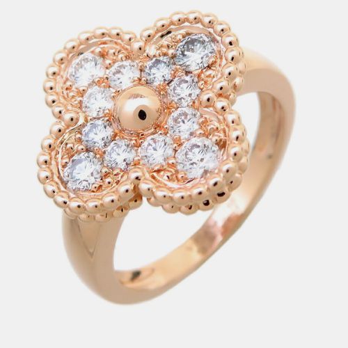 Vintage Alhambra 18K Rose with Diamonds 0.32CT Ring EU 51 - Van Cleef & Arpels - Modalova