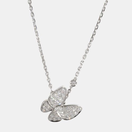 Van Cleef & Arpels 18k White Gold Two Butterfly Diamond Pendant Necklace - Van Cleef & Arpels - Modalova