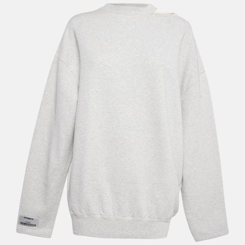 Vetements Grey Cotton Knit Open Shoulder Sweatshirt XS - Vetements - Modalova