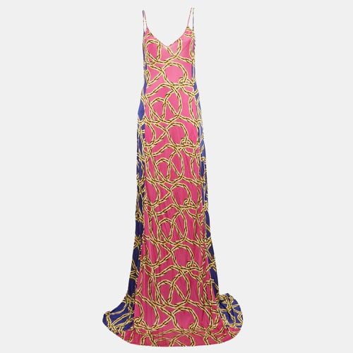 Vetements Pink/Blue Chain Print Jersey Strappy Maxi Dress L - Vetements - Modalova